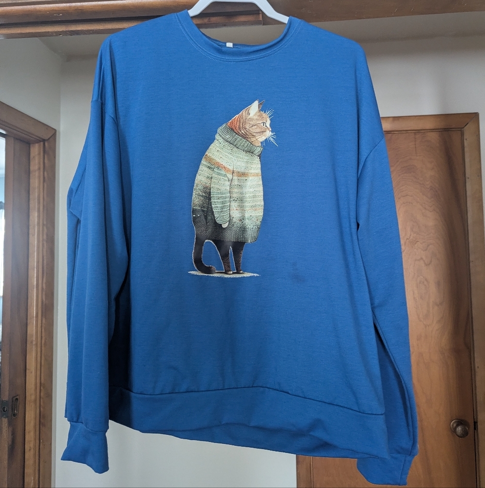 Cat Wearing A Sweater Sweatshirt Plus Size